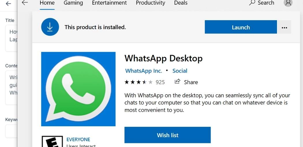Step 2: Launch the WhatsApp App | How to Use WhatsApp On A Laptop