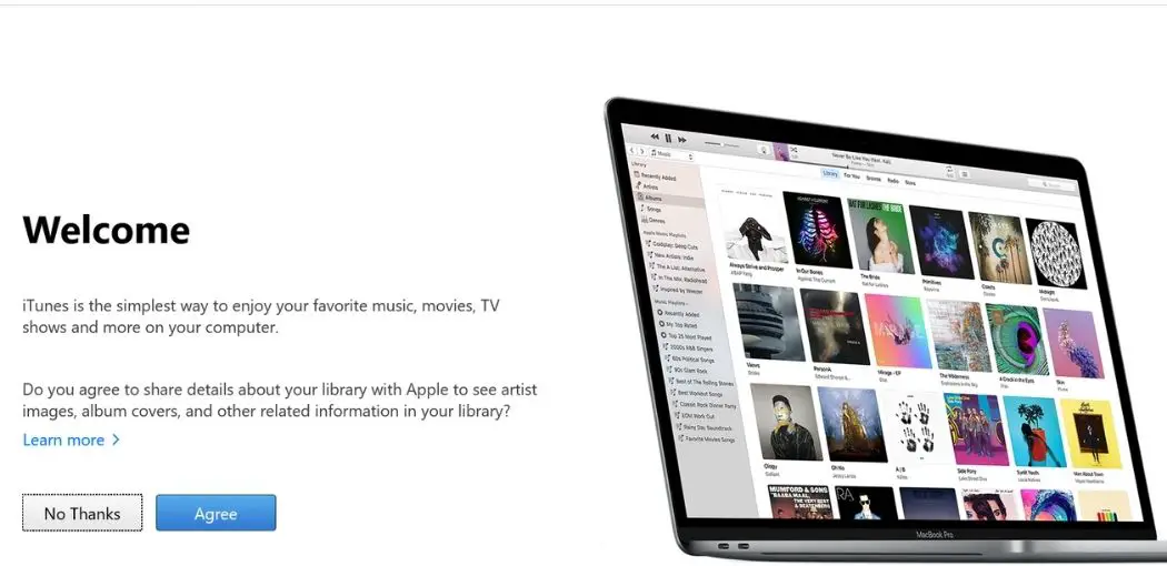 Step 5: Agree on the Welcome screen window | How to Get iTunes on Windows