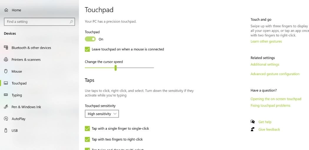 Disable Touchpad via Control Panel