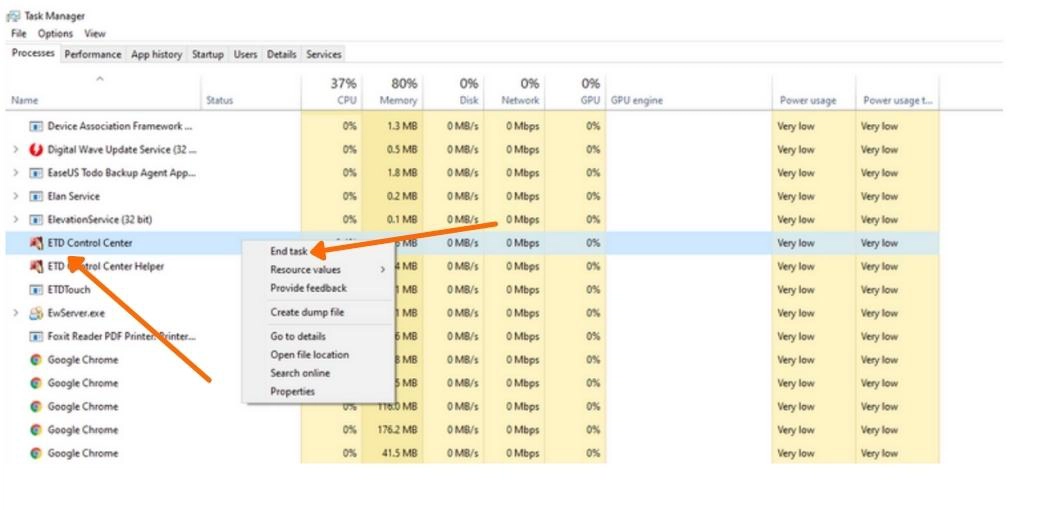 Disabling the Touchpad via ETD Control Centre