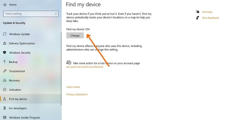 Step Three: Enabling "Find my device" & Sign in