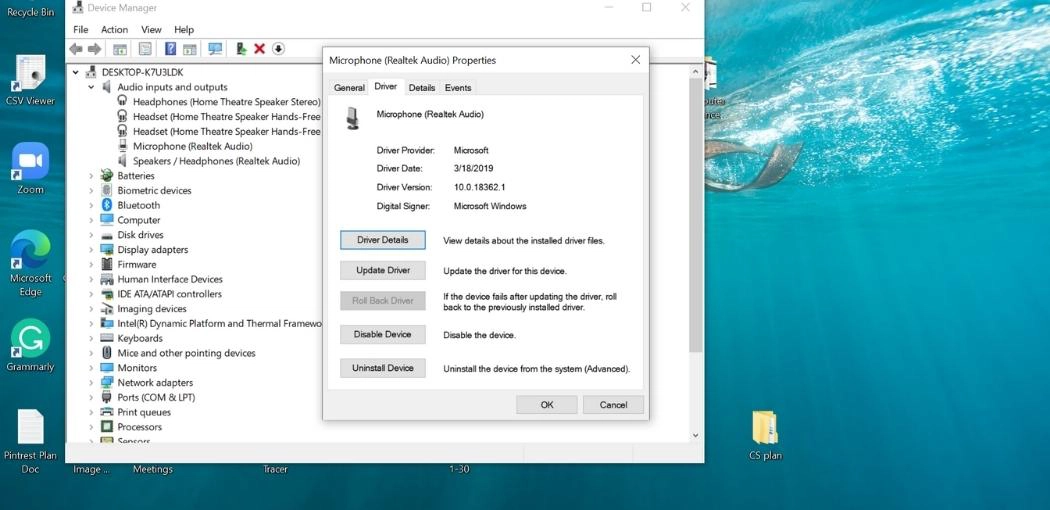 Use the Device Manager to disable your laptop mic