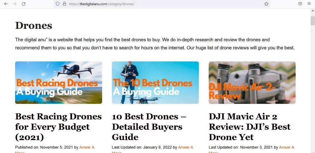 Open a drone blog
