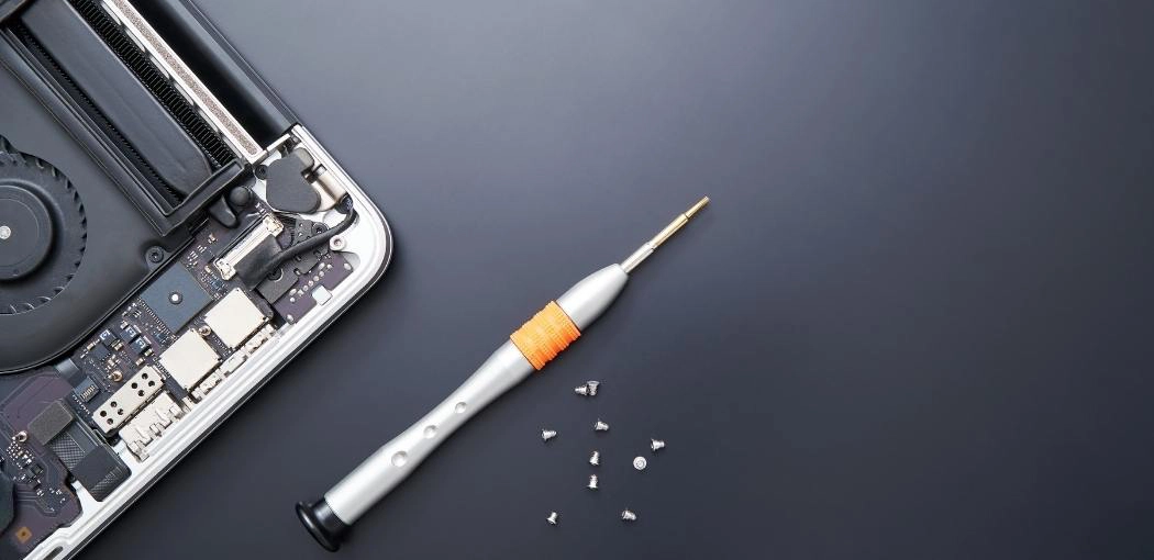 Step two: Switch off the laptop & remove the screw