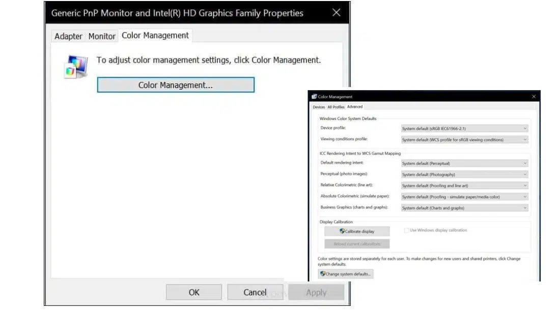 Step 3- Select the Advanced tab, then click Calibrate display.