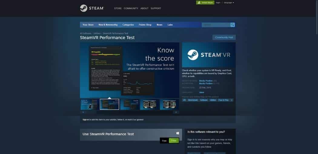 Step 6: Use SteamVR Performance Test