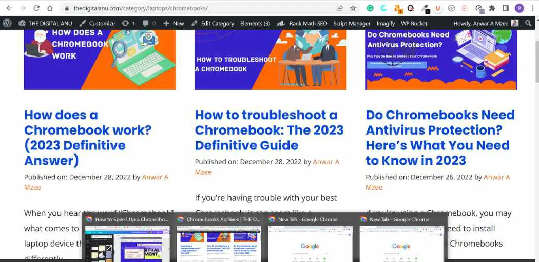 Close unused tabs  to improve Chromebook performance